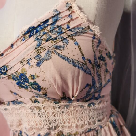 Ank Rouge Size Small Pink Camisole Mini Dress Cami Lace Summer Party Pastel Y2K - Picture 12 of 16